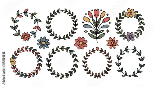 Floral Wreath Collection: A delightful collection of floral wreaths and elements, perfect for adding a touch of nature-inspired beauty to your designs.