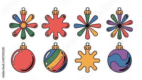Festive Ornaments: A vibrant collection of Christmas ornaments, each one radiating a unique charm, perfect for holiday decor and spreading cheer.