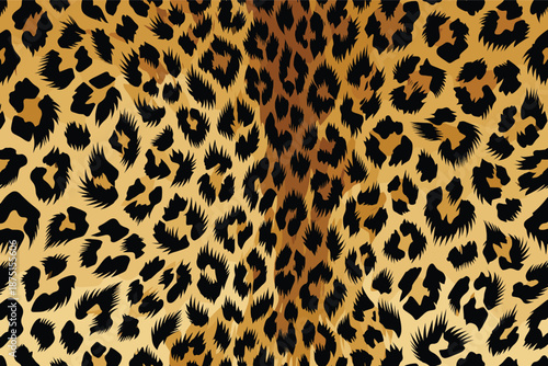 A close-up view of a leopard's fur pattern showcasing its detailed texture and vibrant colors in a wildlife setting