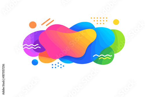 A vibrant abstract banner composed of flowing shapes, rendered as a vector illustration