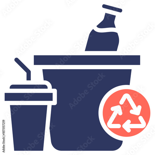 Plastic Waste glyph color icon
