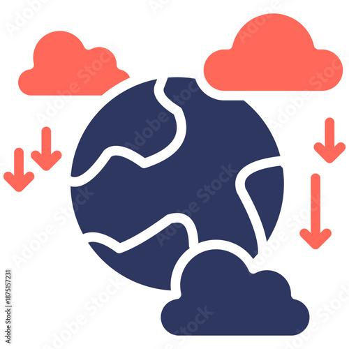 Carbon Emission glyph color icon