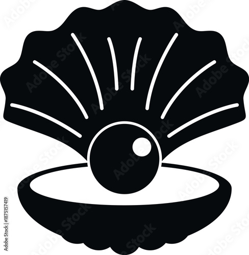 Opened seashell with a valuable pearl representing luxury and treasure