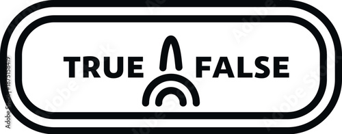 True or false concept icon presenting a decision or quiz choice in line art style