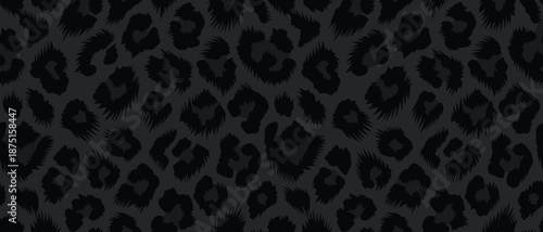 A dark leopard pattern texture background with a repeating animal print design