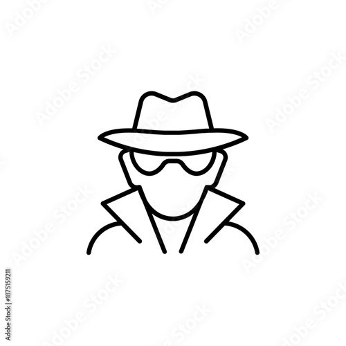 Incognito User Line Icon Anonymous Access