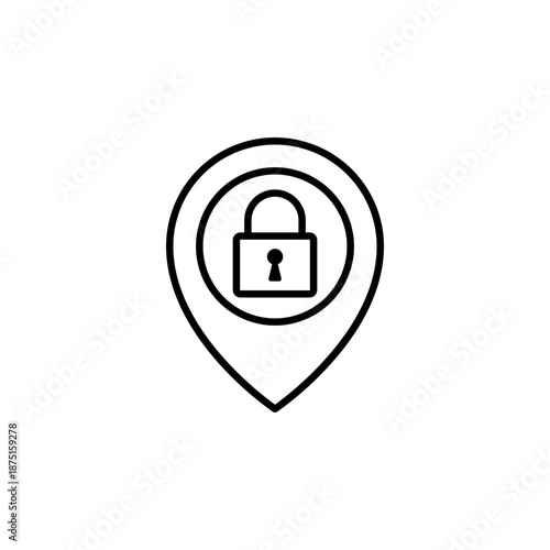Foto Secure Location Line Icon Privacy Protection