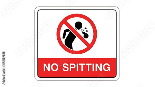 No spitting sign indicating prohibition on public spitting