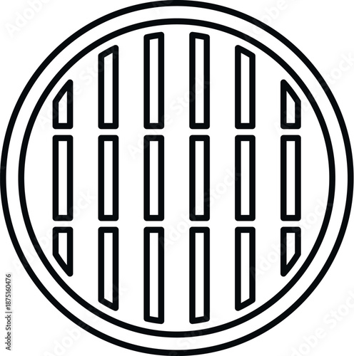 Round outline manhole cover design for urban street drainage system