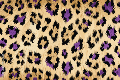 A close-up view of a vibrant leopard fur pattern with wild animal print texture
