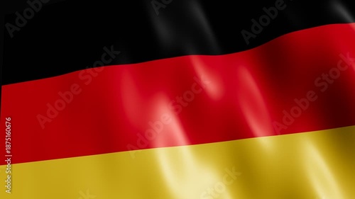 Germany National Flag Tricolor Waving 3D Render