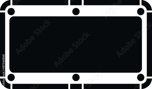 Billiard table playing surface icon with six pockets for cue sports bar activity