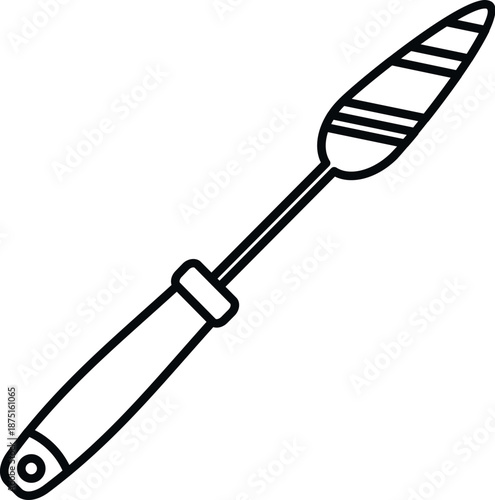 Palette knife illustration, used for mixing paint or applying thick layers of color