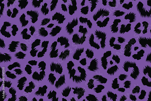 Abstract african leopard pattern on purple fur with animal skin print design