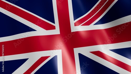United Kingdom Union Jack Flag Waving 3D Loop