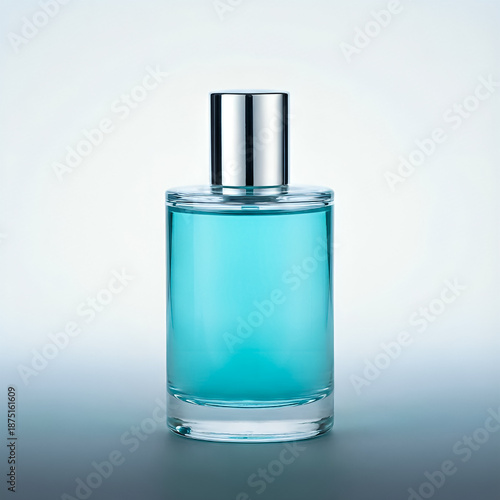 Man Elegant Blue Fragrance Bottle for mockup