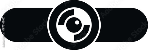 Webcam lens icon with privacy cover slider in off position