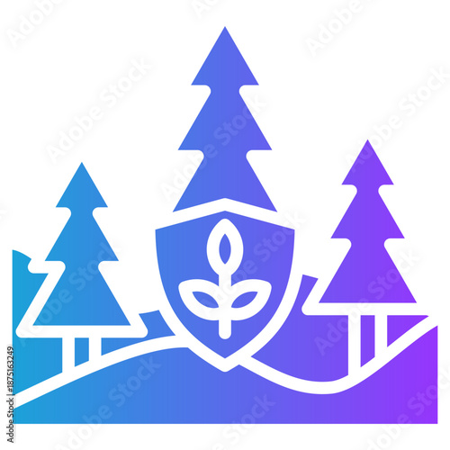 Forest Preservation glyph gradient icon