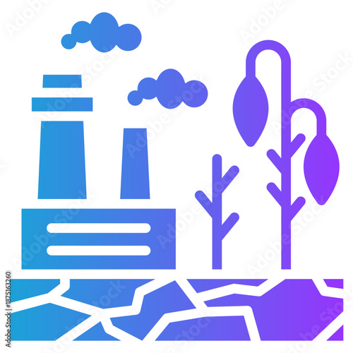 Environmental Damage glyph gradient icon
