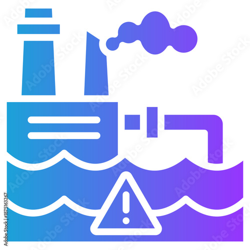 Ocean Pollution glyph gradient icon