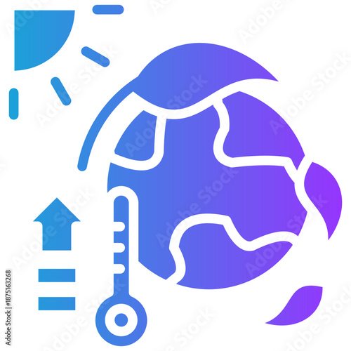 Climate Change glyph gradient icon