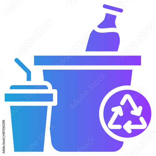 Plastic Waste glyph gradient icon