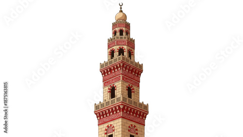 Mosque minaret illustration isolated on transparent background