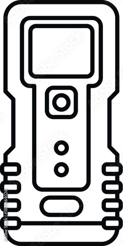 Portable gas detector icon showing screen, buttons, and rugged design for safety use
