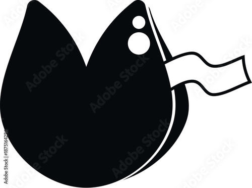 Fortune cookie showing a paper slip with a prediction, symbolizing luck and destiny