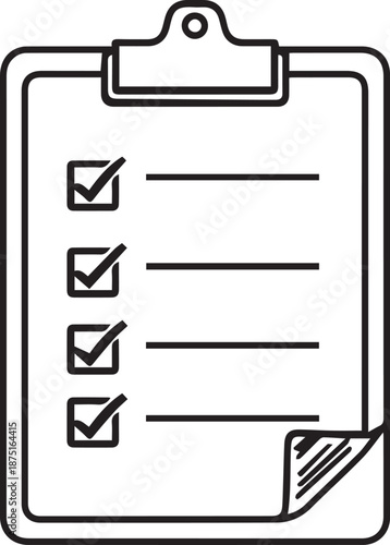 Clipboard with checklist signifies clear action plan with ticked boxes to fulfill goal or agenda.