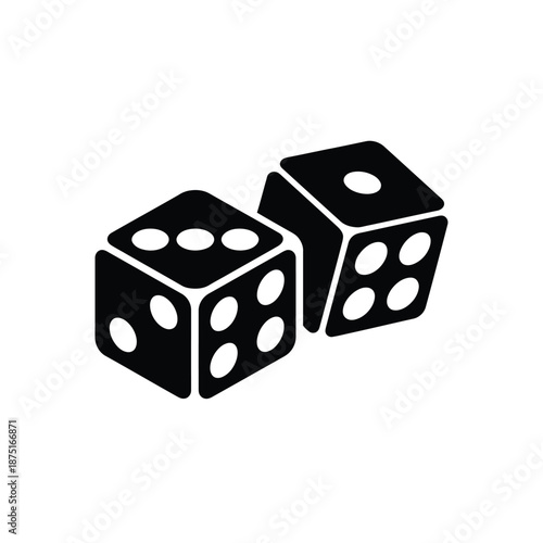 black and white image of two dice