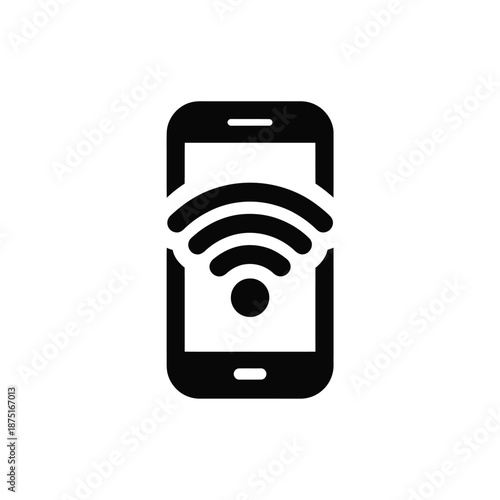 mobile phone with wifi signal icon on screen