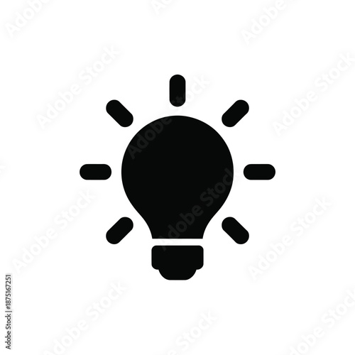 a black light bulb icon on a white background