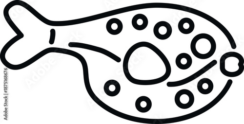 Fish palette line art vector illustration for creativity