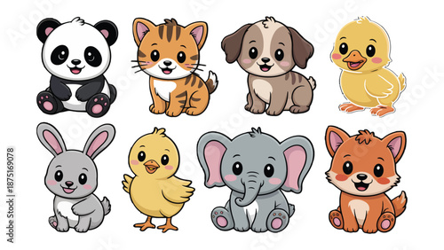 Adorable Baby Animals Collection: A captivating assortment of charming baby animals, each brimming with cuteness and innocence, ready to bring joy to any project.