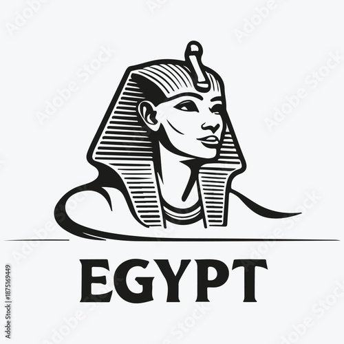 Egypt travel concept logo sketch illustration vector