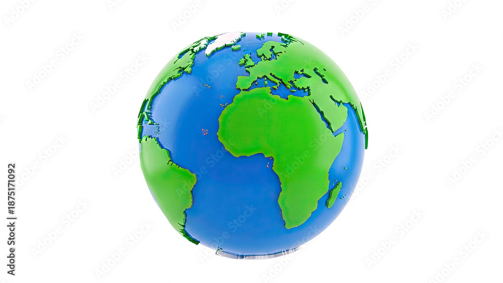 Fototapeta premium Stylized Globe of Earth with Africa and Europe