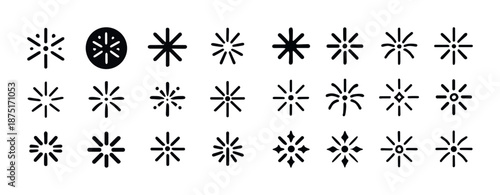 Black and white loading icons set with various geometric designs
