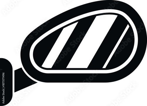 Car side mirror drawing reflecting lines on a white background