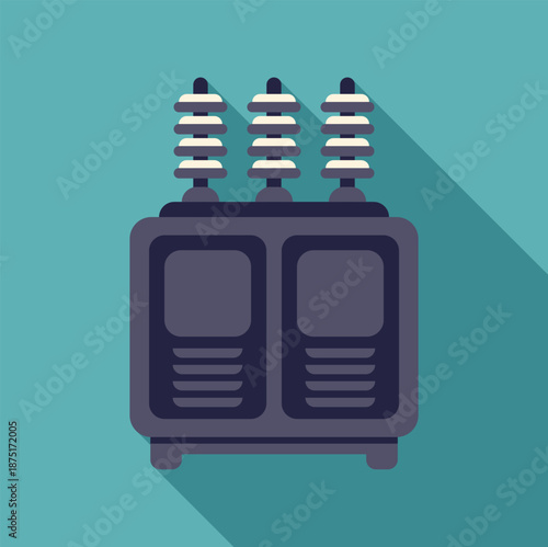 Electrical transformer icon in a flat design style, representing power and energy