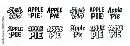 Creative apple pie text designs: bold and artistic typography variations