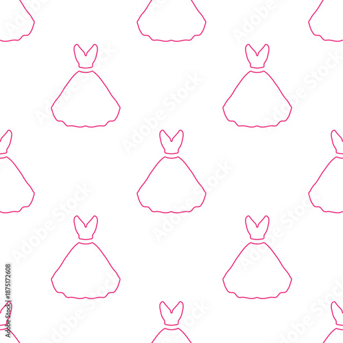 dress seamless pattern isolated on transparent background.