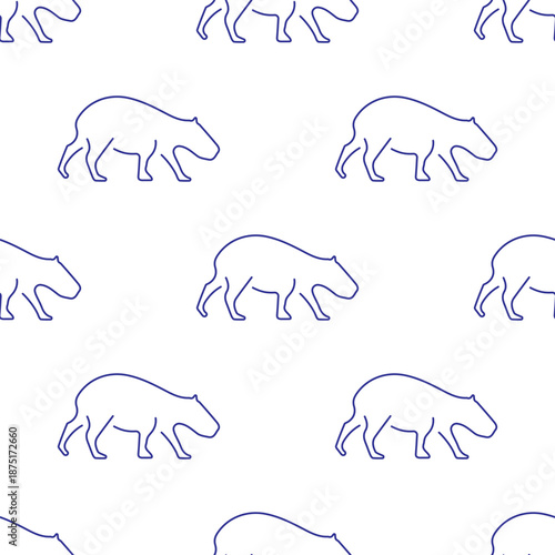 capibara seamless pattern isolated on transparent background.