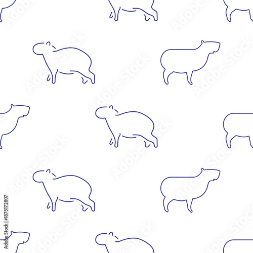 capibara seamless pattern isolated on transparent background.