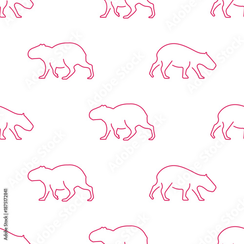 capibara seamless pattern isolated on transparent background.