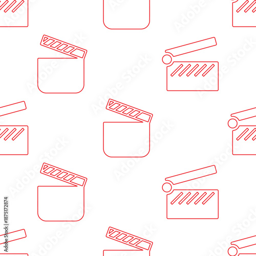 clip clapper seamless pattern isolated on transparent background.