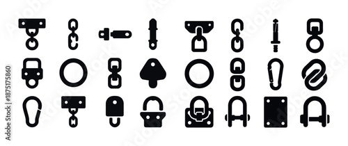 Assorted heavy-duty hooks and fasteners collection