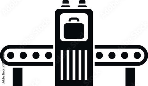 Baggage passing through an x ray scanner for inspection
