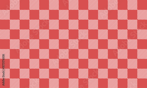 Classic Red gingham check seamless pattern texture 