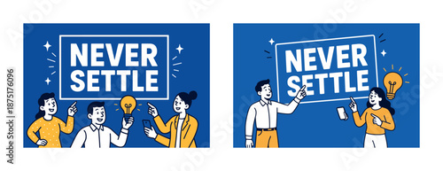 Group collaboration with inspirational message and light bulb motif